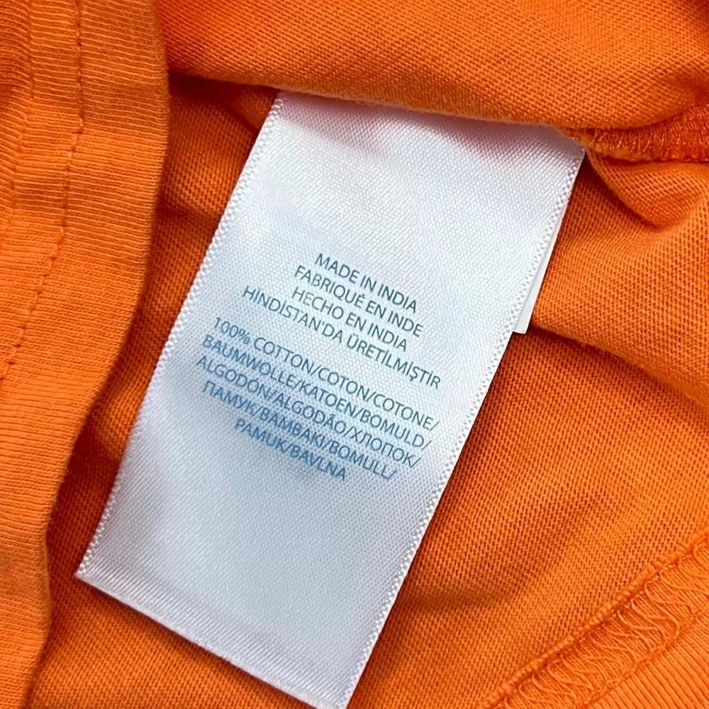 EUC Ralph Lauren Orange Cotton Short Sleeve T-Shirt Baby Boys 9M Snap Shoulder